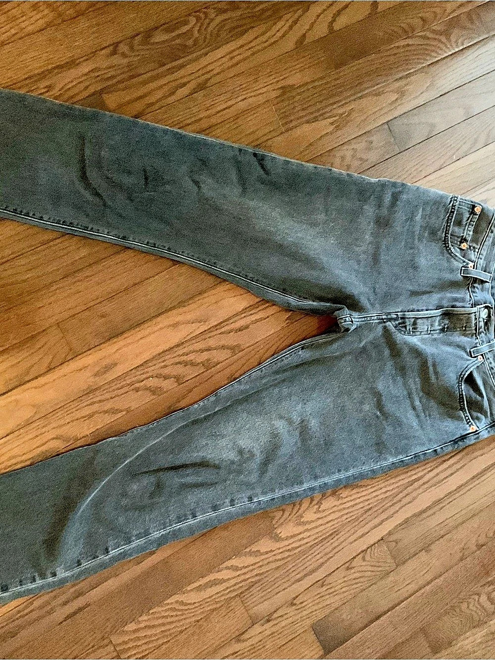 Levi's 501 Original Cropped Jeans Straight Leg Gray Waist 29